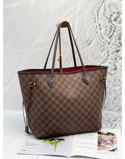 LOUIS VUITTON NEVERFULL MM DAMIER EBENE CANVAS BAG