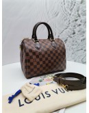 LOUIS VUITTON SPEEDY BANDOULIERE 25 DAMIER EBENE CANVAS BAG