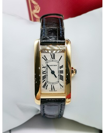 CARTIER TANK AMERICAINE 18K GOLD LADIES WATCH