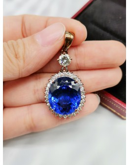 BLUE SAPPHIRE DIAMOND PENDENT