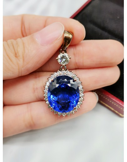 BLUE SAPPHIRE DIAMOND PENDENT