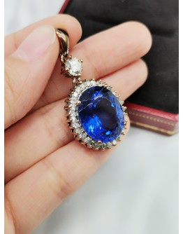 BLUE SAPPHIRE DIAMOND PENDENT