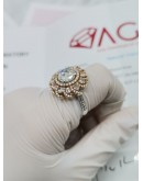 DIAMOND ROUND ROSE RING