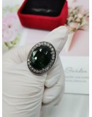 20.03NT NATURAL NON HEATED BLUISH GREEN SAPPHIRE RING 