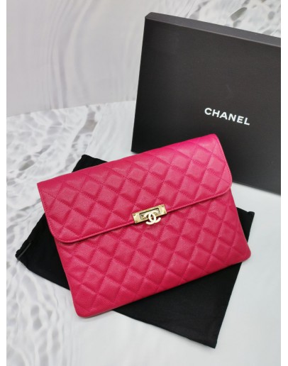 CHANEL CAVIAR LEATHER CLUTCH 