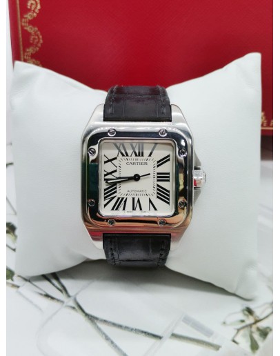 CARTIER SANTOS 100 UNISEX WATCH REF 20106X8 35MM AUTOMATIC FULL SET