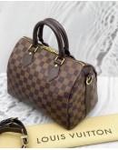 LOUIS VUITTON SPEEDY BANDOULIERE 25 DAMIER EBENE CANVAS BAG