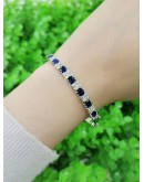 WHITE GOLD DIAMOND BLUE SAPPHIRE BRACELET 