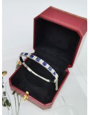 WHITE GOLD DIAMOND BLUE SAPPHIRE BRACELET 