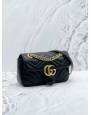 GUCCI GG MARMONT MINI MATELASSE CALFSKIN LEATHER SHOULDER BAG -FULL SET-