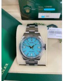 ROLEX OYSTER PERPETUAL TIFFANY BLUE DIAL REF 126000 36MM AUTOMATIC UNISEX WATCH -FULL SET-