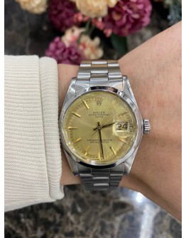 ROLEX OYSTER PERPETUAL DATE REF 1500 LIMITED EDITION YELLOW DIAL 34MM AUTOMATIC UNISEX WATCH