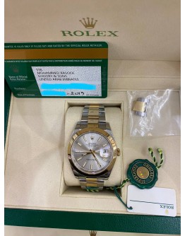 ROLEX DATEJUST REF 126303 OYSTERSTEEL AND 18K YELLOW GOLD 41MM AUTOMATIC YEAR 2019 WATCH -FULL SET-