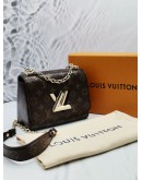 2022 MICROCHIP LOUIS VUITTON TWIST PM LIMITED SPECIAL EDITION BROWN METALLIC MONOGRAM PYTHON LEATHER -FULL SET- 