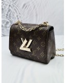 2022 MICROCHIP LOUIS VUITTON TWIST PM LIMITED SPECIAL EDITION BROWN METALLIC MONOGRAM PYTHON LEATHER -FULL SET- 