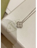 (BRAND NEW) 2024 VCA VAN CLEEF & ARPELS SWEET ALHAMBRA 18K 750 WHITE GOLD WITH DIAMONDS -FULL SET-