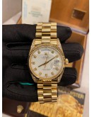 (LIKE NEW) 1996 ROLEX DAY-DATE 36 REF 18338 18K 750 YELLOW GOLD DIAMOND DIAL DIAMOND CASE 36MM AUTOMATIC WATCH -FULL SET-