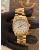 (LIKE NEW) 1996 ROLEX DAY-DATE 36 REF 18338 18K 750 YELLOW GOLD DIAMOND DIAL DIAMOND CASE 36MM AUTOMATIC WATCH -FULL SET-