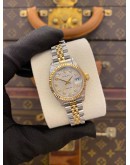 (LIKE NEW) ROLEX LADY DATEJUST HALF 18K 750 YELLOW GOLD REF 79173 WHITE CHAMPAGNE COMPUTER DIAMOND DIAL 26MM AUTOMATIC WATCH -FULL SET-