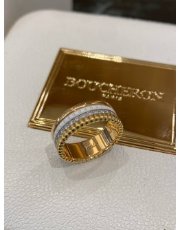 (LIKE NEW) 2016 BOUCHERON QUATRE DIAMOND 18K 750 ROSE GOLD RING SIZE 51 -FULL SET-