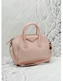 GIVENCHY ANTIGONA SMALL TOP HANDLE AND SHOULDER BAG IN BLUSH PINK GOATSKIN LEATHER