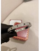 (BRAND NEW) 2023 CARTIER LOVE FULL DIAMOND BRACELET 18K 750 WHITE GOLD SIZE 17 -FULL SET-