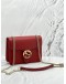 (LIKE NEW) GUCCI DOLLAR GG INTERLOCKING SMALL GOLD CHAIN FLAP SLING BAG IN RED CALFSKIN LEATHER