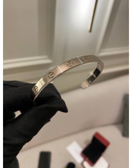 (BRAND NEW) 2023 CARTIER LOVE CUFF OPEN CLASSIC MODEL WHITE GOLD BRACELET -FULL SET-