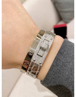 (BRAND NEW) 2023 CARTIER LOVE CUFF OPEN CLASSIC MODEL WHITE GOLD BRACELET -FULL SET-