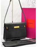 (LIKE NEW) YSL SAINT LAURENT MANHATTAN EMBOSSED SHOULDER BAG -FULL SET-