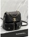 2023 CHANEL MICROCHIP MINI DUMA BACKPACK BLACK CAVIAR LEATHER IN GHW-FULL SET- 