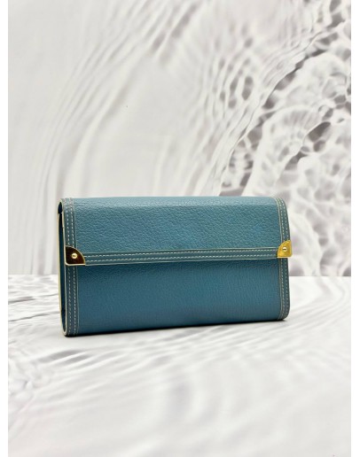 (SALE) LOUIS VUITTON PORTE TRESOR INTERNATIONAL WALLET IN BLUE SUHALI LEATHER