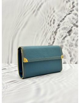 (SALE) LOUIS VUITTON PORTE TRESOR INTERNATIONAL WALLET IN BLUE SUHALI LEATHER