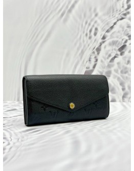 (SALE) LOUIS VUITTON SARAH WALLET IN BLACK MONOGRAM EMPREINTE LEATHER