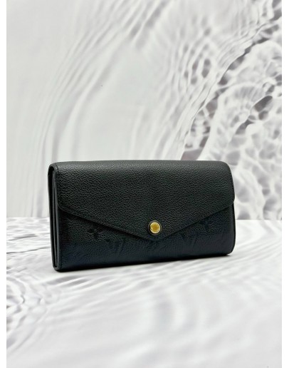 (SALE) LOUIS VUITTON SARAH WALLET IN BLACK MONOGRAM EMPREINTE LEATHER