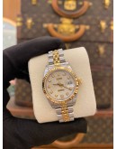 2003 ROLEX LADY DATEJUST REF 69173 JUBILEE DIAMOND DIAL HALF 18K 750 YELLOW GOLD 26MM AUTOMATIC WATCH