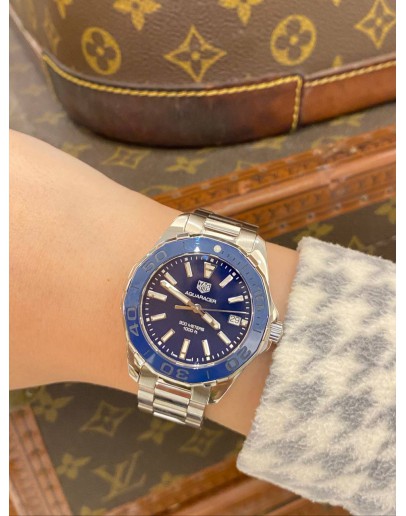 (BRAND NEW) 2020 TAG HEUER AQUARACER LADY REF WAY131S BLUE MOTHER OF PEARL DIAL 35MM QUARTZ WATCH -FULL SET-