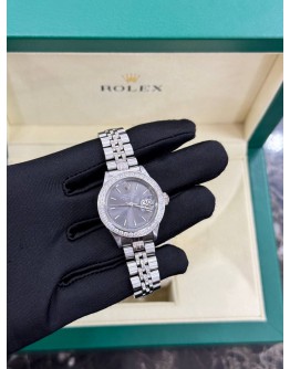 ROLEX OYSTER PERPETUAL DATE GREY DIAL 26MM AUTOMATIC WATCH