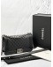 2023 MICROCHIP CHANEL MEDIUM LE-BOY IN DARK GREY LAMBSKIN LEATHER WITH SILVER HARDWARE -FULL SET- 