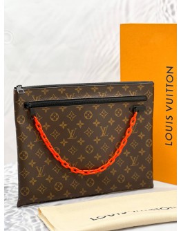 (SALE) 2019 LOUIS VUITTON x VIRGIL ABLOH A4 POUCH MONOGRAM BROWN -FULL SET-