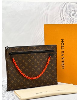 (SALE) 2019 LOUIS VUITTON x VIRGIL ABLOH A4 POUCH MONOGRAM BROWN -FULL SET-