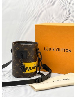 (LIKE NEW) MICROCHIP LOUIS VUITTON LIMITED EDITION MONOGRAM NANO CHALK BAG BLACK HARDWARE -FULL SET-