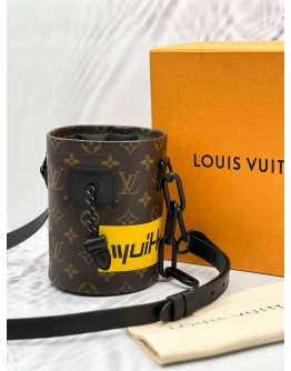 (LIKE NEW) MICROCHIP LOUIS VUITTON LIMITED EDITION MONOGRAM NANO CHALK BAG BLACK HARDWARE -FULL SET-