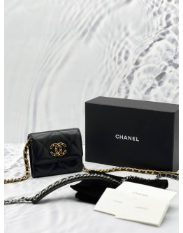 (LIKE NEW) 2020 CHANEL 19 FLAP COIN PURSE WITH CHAIN 