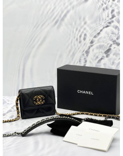 (LIKE NEW) 2020 CHANEL 19 FLAP COIN PURSE WITH CHAIN 
