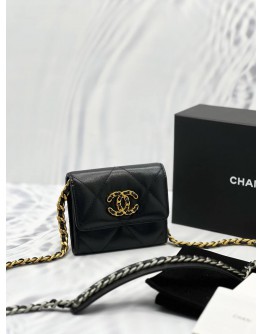(LIKE NEW) 2020 CHANEL 19 FLAP COIN PURSE WITH CHAIN 