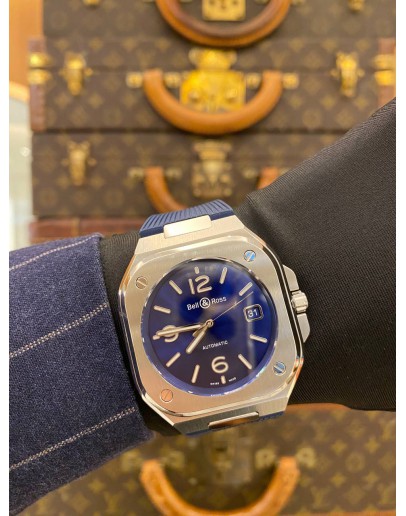 (BRAND NEW) 2022 BELL & ROSS BR05 REF BR05A-BLU-ST/SRB BLUE DIAL 40MM AUTOMATIC WATCH -FULL SET-