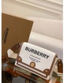 (UNUSED) BURBERRY HORSEFERRY PRINT CANVAS TOTE CROSSBODY BAG NATURAL/TAN -FULL SET-