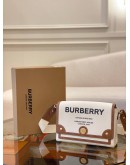 (UNUSED) BURBERRY HORSEFERRY PRINT CANVAS TOTE CROSSBODY BAG NATURAL/TAN -FULL SET-