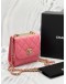 (LIKE NEW) YEAR 2020 CHANEL MINI TRENDY CC IN PINK LAMBSKIN LEATHER GHW 